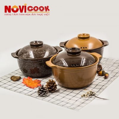 Nồi Đất Phát Tài INOcook Màu Nâu Dáng Siêu Sâu